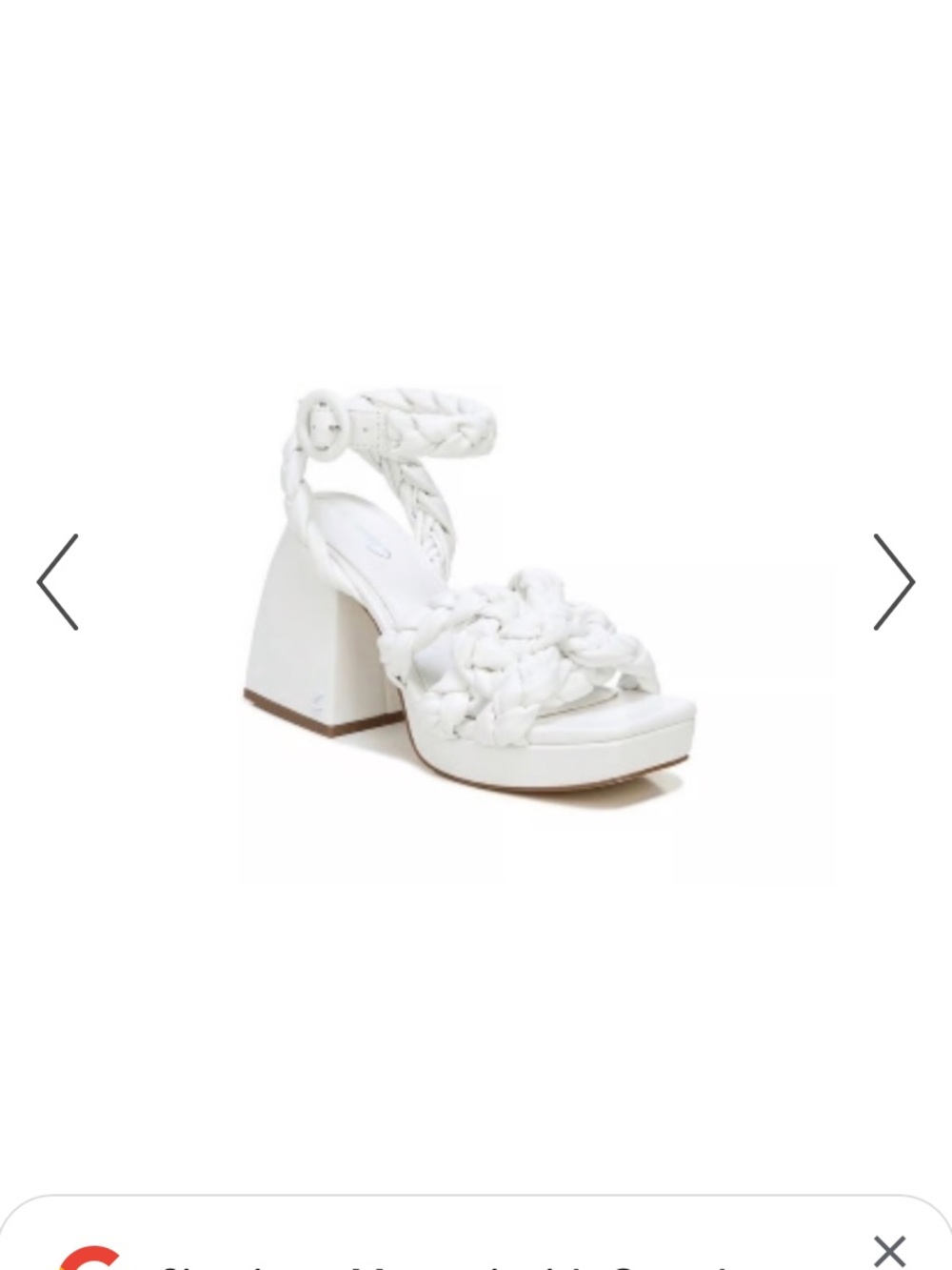 Circus by Sam Edelman Mable White Braided Block Heel Sandal